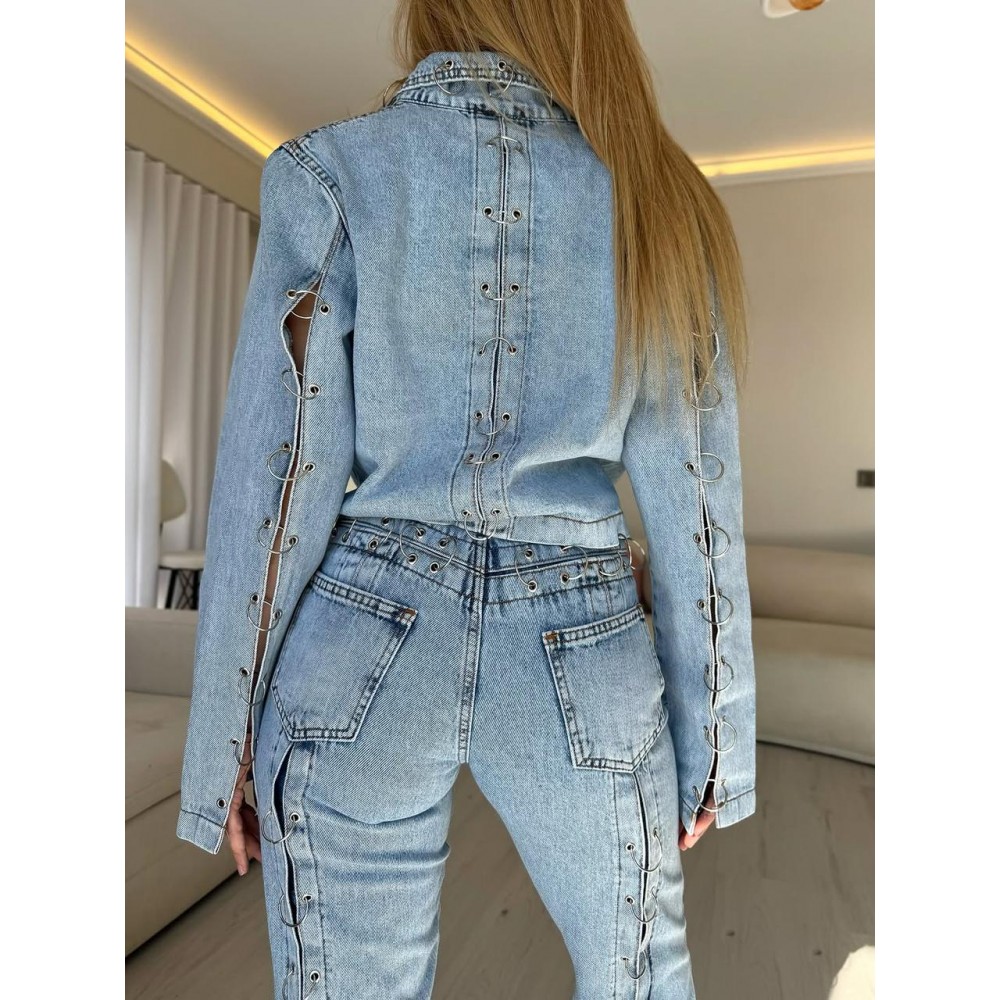 Chain Effect Denim Set