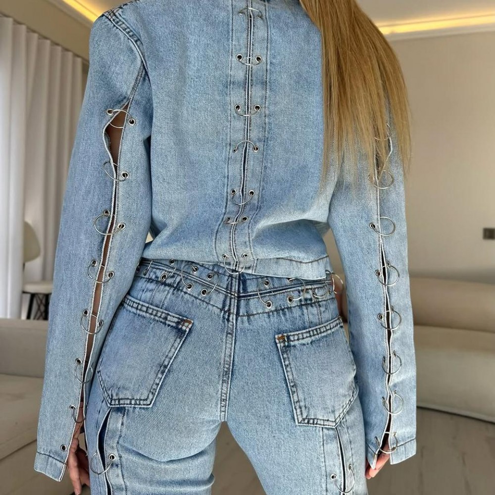 Chain Effect Denim Set