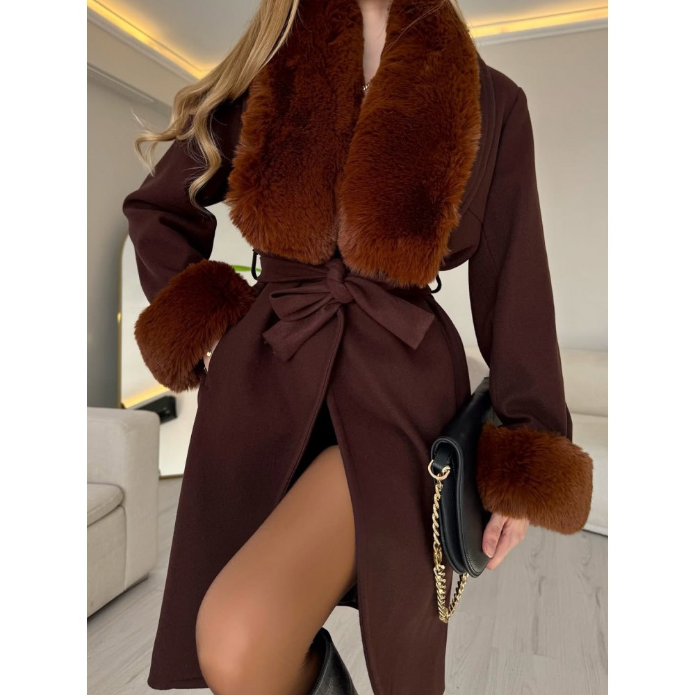 Royal Brown Kaşe Kaban