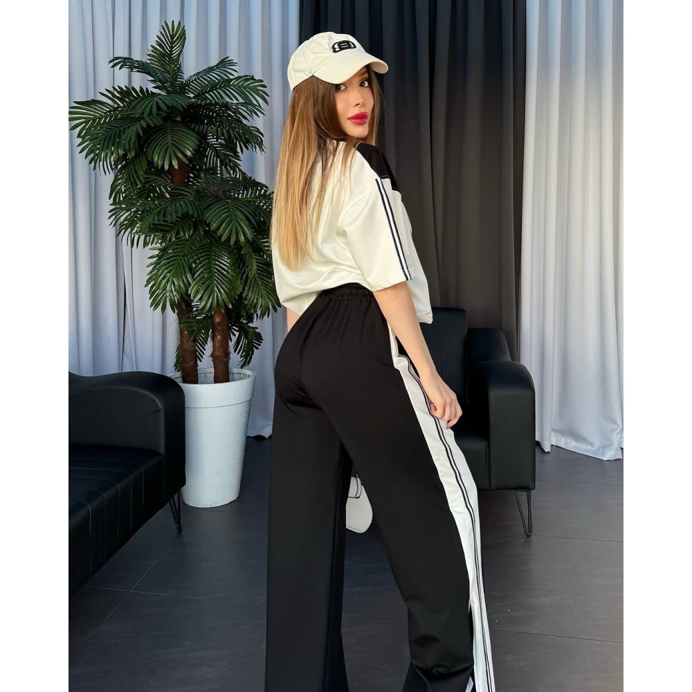 Yırtmaç Ve Şerit Detaylı 2 İplik %100 Compact