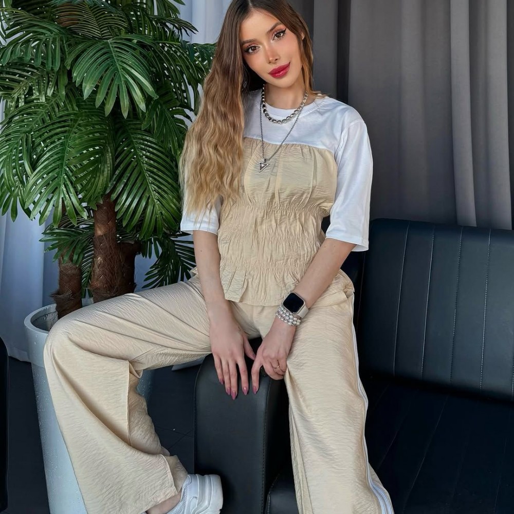 Krinkıl Kumaş Büzgülü Yüksek Bel Elegance