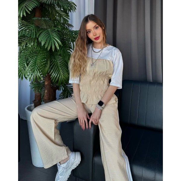 Krinkıl Kumaş Büzgülü Yüksek Bel Elegance